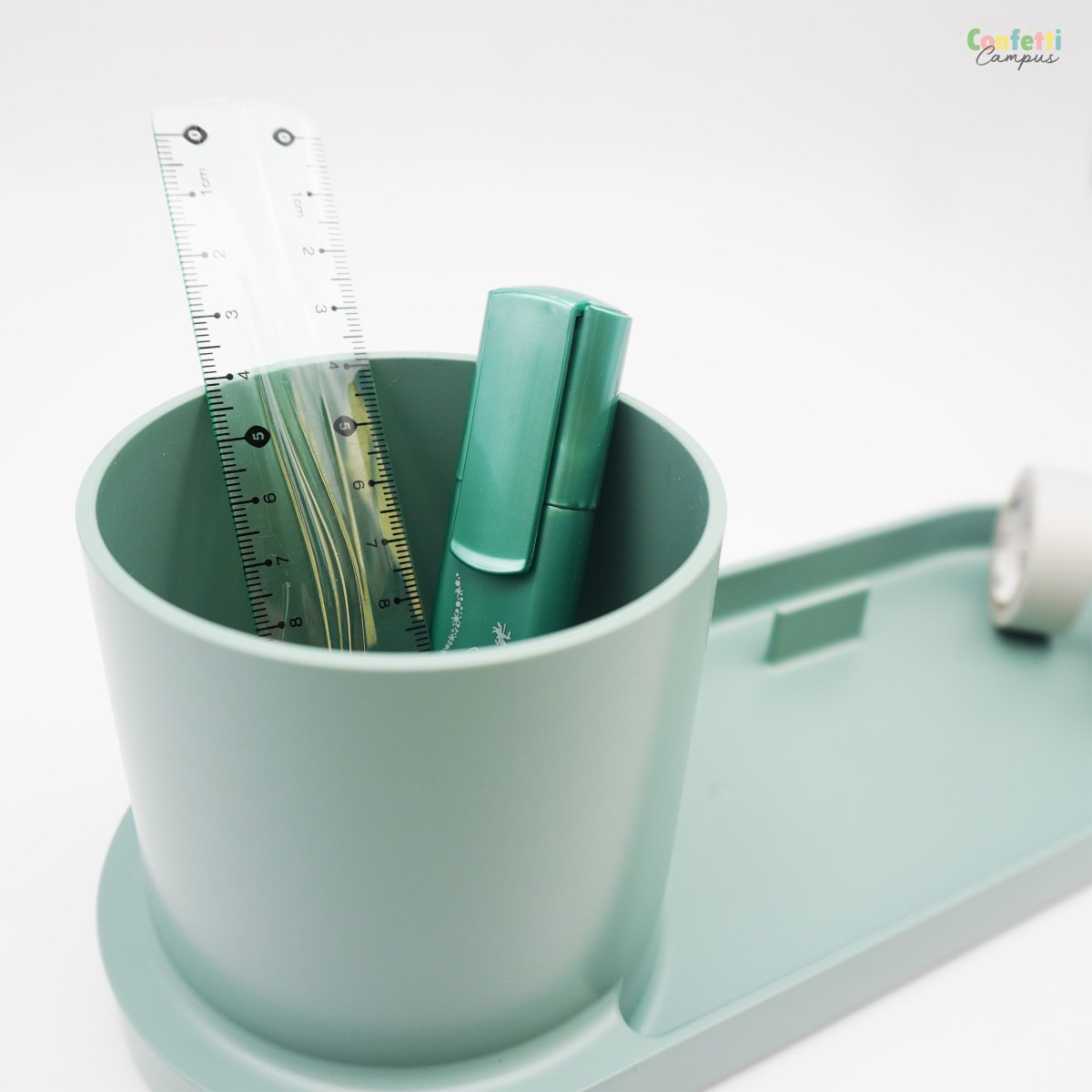 FORMA Organiseur de bureau avec porte-stylos et support smartphone Vert sauge – Image 8