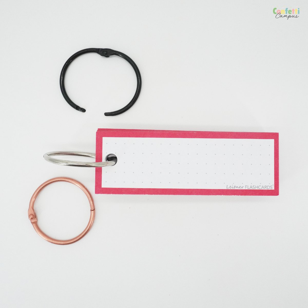 50 Flashcards Leitner Vocabulaire à points cadre rouge garance – Image 8