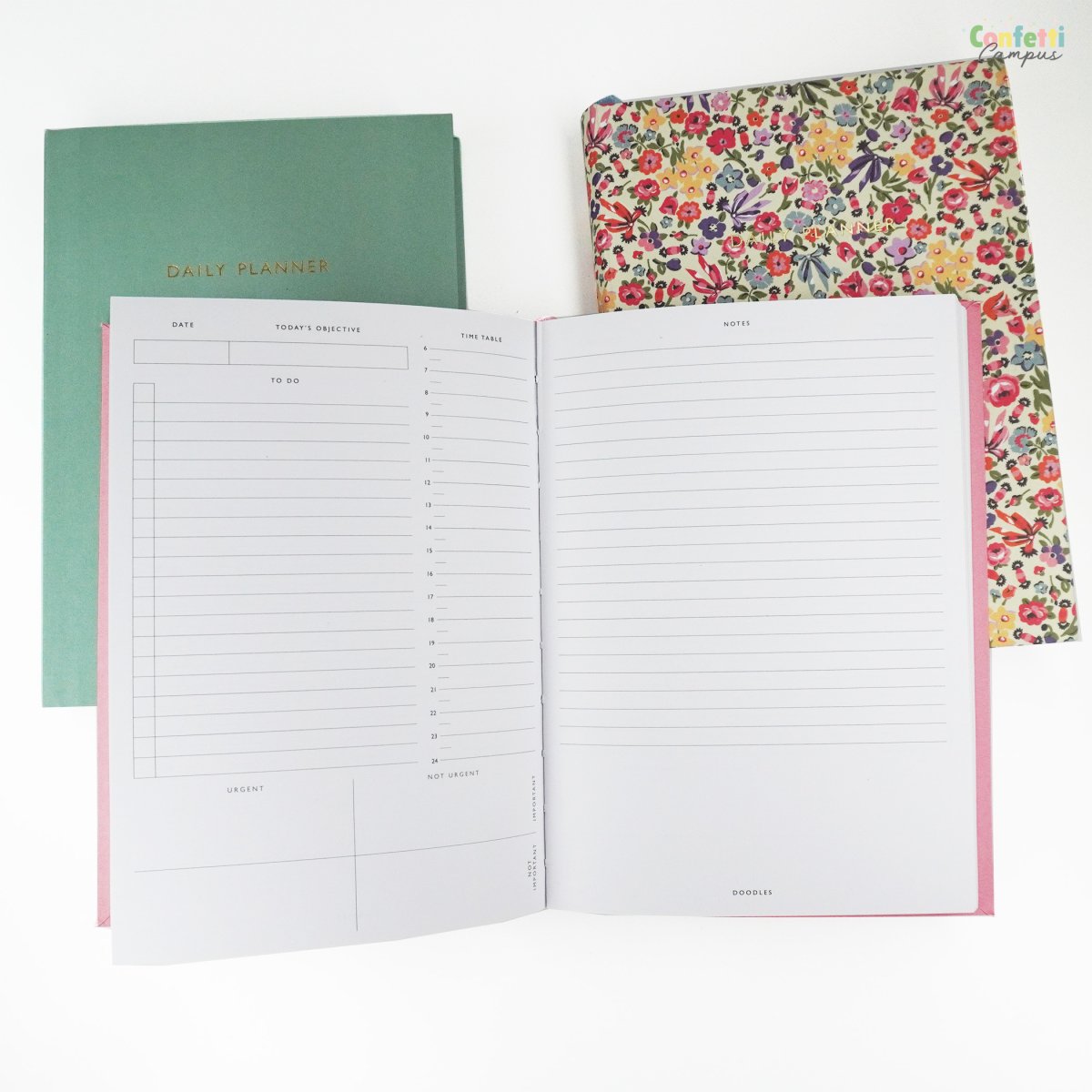 OHH DEER DAILY PLANNER Agenda journalier non daté A5 vert sauge – Image 7