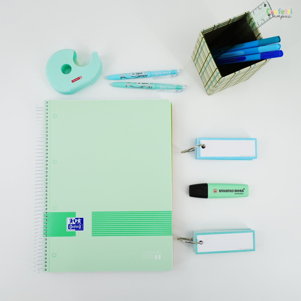 50 Flashcards Leitner Vocabulaire à points cadre pastel bleu – Image 3