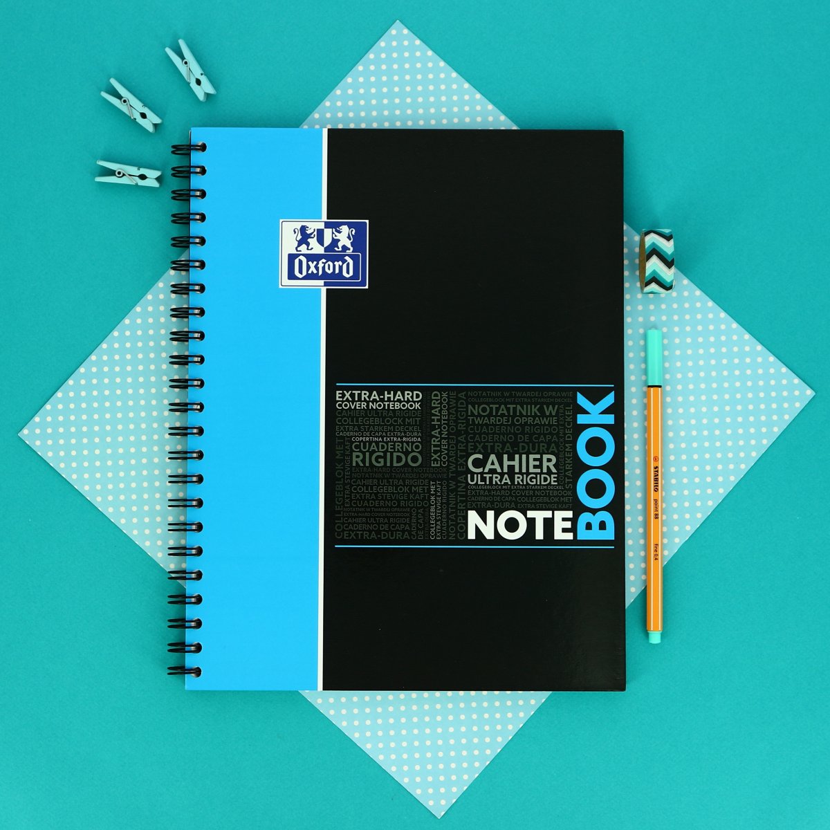 OXFORD Cahier A4+ à spirale 160 pages lignées méthode Cornell Gris – Image 6