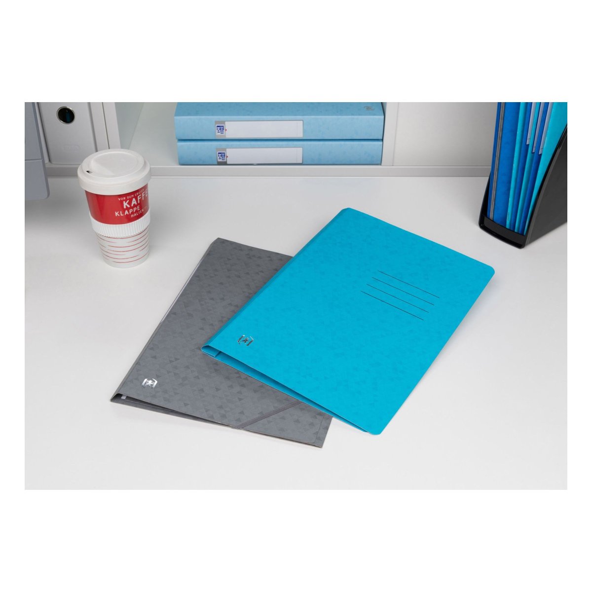 OXFORD TOP FILE+ Chemise à lamelle A4 en carte Bleu ciel – Image 3