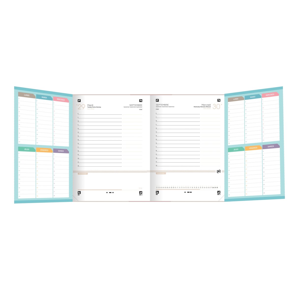 OXFORD Agenda scolaire journalier 12×18 2025-2026 Les motifs de Camille Ocre – Image 8