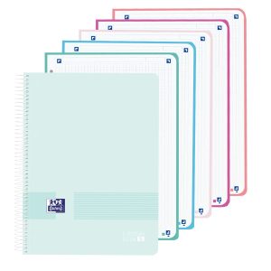 OXFORD LIVE & GO EUROPEAN BOOK5 Cahier A4+ à spirale 240 pages petits carreaux 5x5mm Bleu Azurin