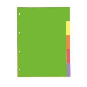 OXFORD STRONGLINE Intercalaires A4 carte 5 positions 5 couleurs vives