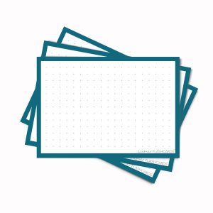 50 Flashcards Leitner A7 à points cadre Bleu Capri