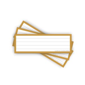 50 Flashcards Leitner Vocabulaire lignées cadre jaune moutarde