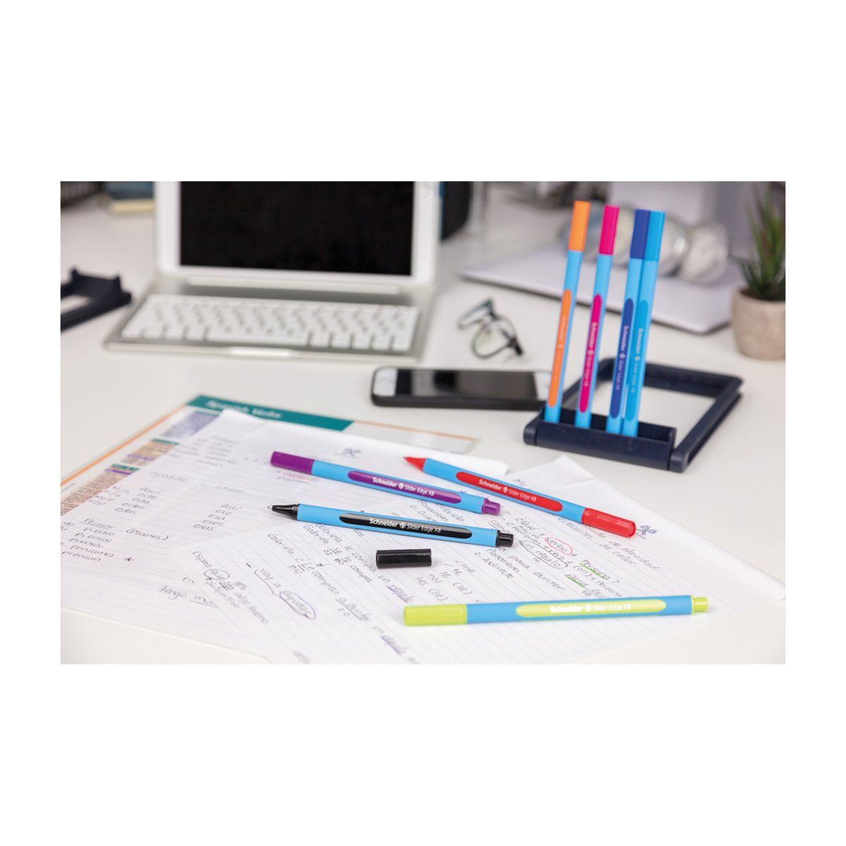 SCHNEIDER Stylos-bille Slider Edge XB Etui chevalet 8 couleurs vives – Image 8