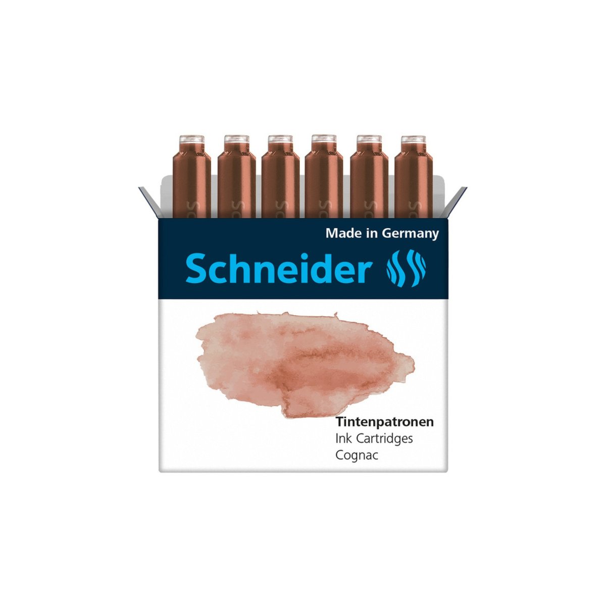 SCHNEIDER Boîte de 6 cartouches d’encre pour stylo-plume Cognac – Image 2
