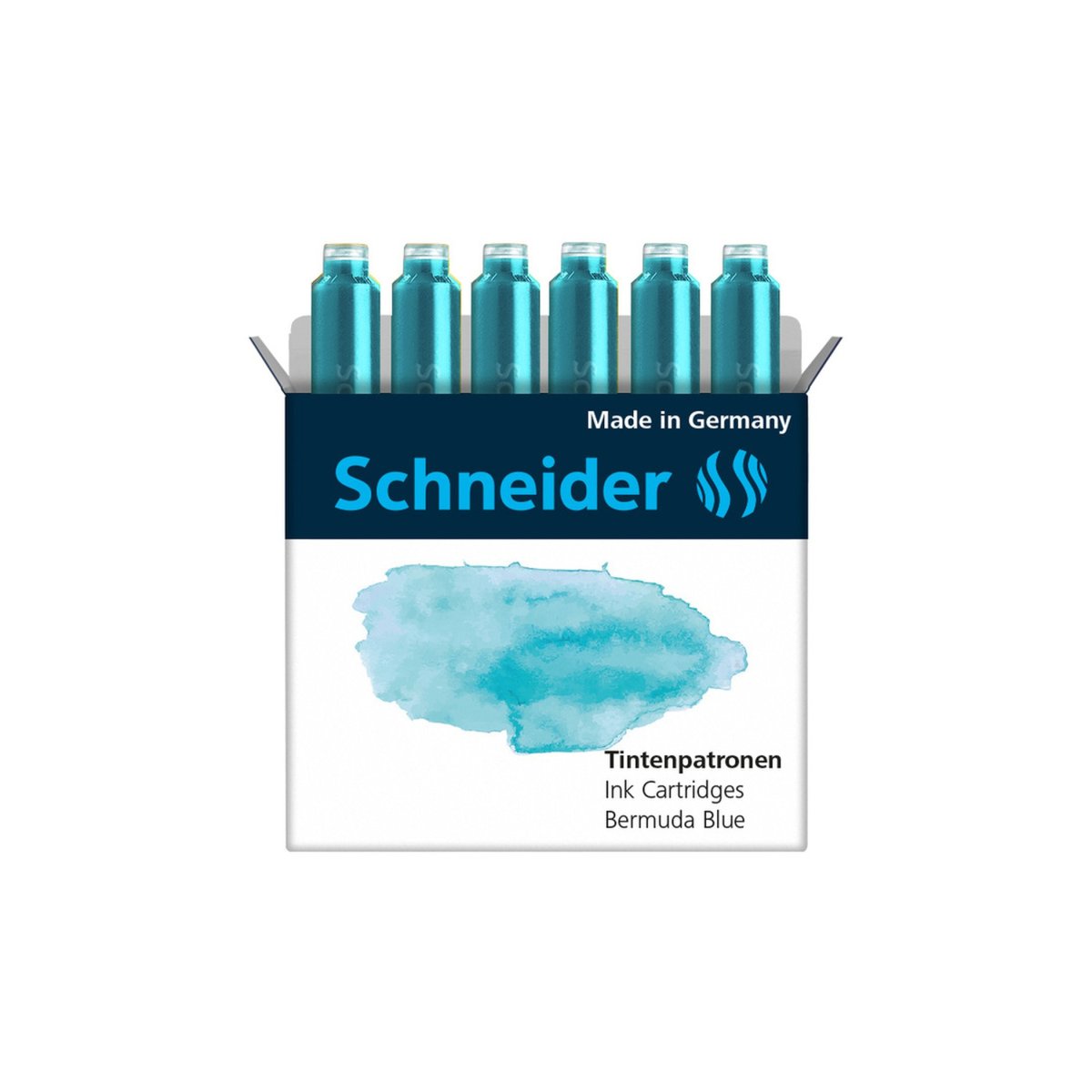SCHNEIDER Boîte de 6 cartouches d’encre pour stylo-plume Bleu Bermudes