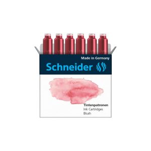SCHNEIDER Boîte de 6 cartouches d&rsquo;encre pour stylo-plume Rose Blush