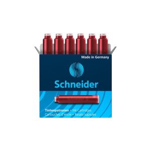 SCHNEIDER Boîte de 6 cartouches d&rsquo;encre pour stylo-plume Rouge