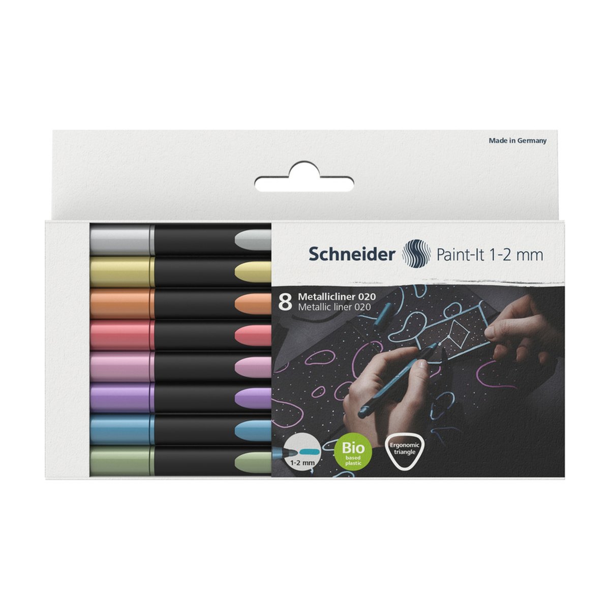 SCHNEIDER Paint-it 020 Stylos-feutres métallisés x8 – Image 3