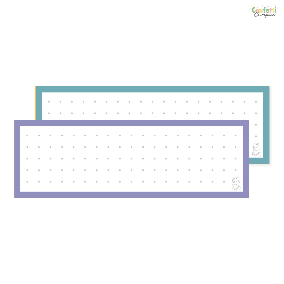 50 Flashcards Leitner Vocabulaire à points bicolores Lavande vs Bleu pétrole – Image 2