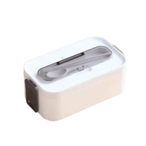 Bento Plastique Compatible Micro-ondes 1 Étage Blanche