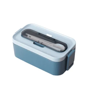 Bento Plastique Compatible Micro-ondes 1 Étage Bleue