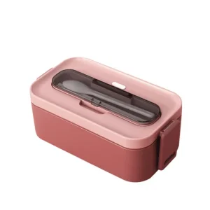 Bento Plastique Compatible Micro-ondes 1 Étage Rose