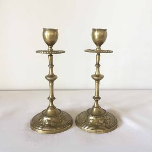 Paire de bougeoirs « lierre »