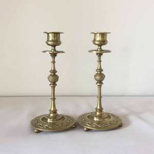 Paire de bougeoirs « gui »