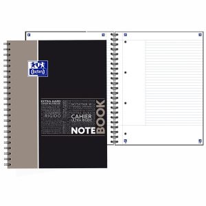 OXFORD Cahier A4+ à spirale 160 pages lignées méthode Cornell Gris