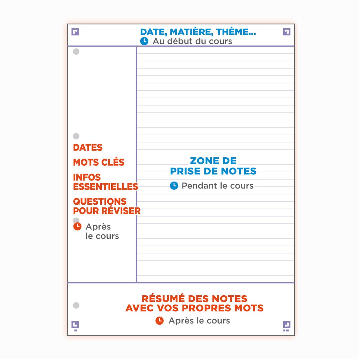 OXFORD Cahier A4+ à spirale 160 pages lignées méthode Cornell Gris – Image 3