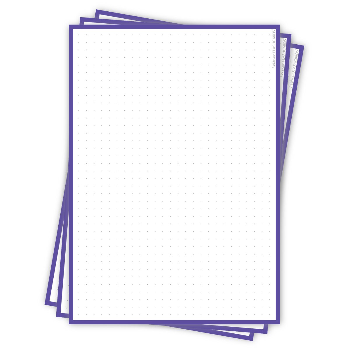 Flashcards Leitner 50 Fiches bristol A5 à points cadre ultraviolet