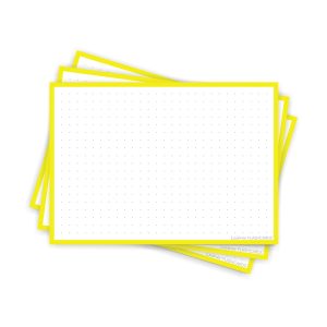 50 Flashcards Leitner A6 à points cadre jaune banane