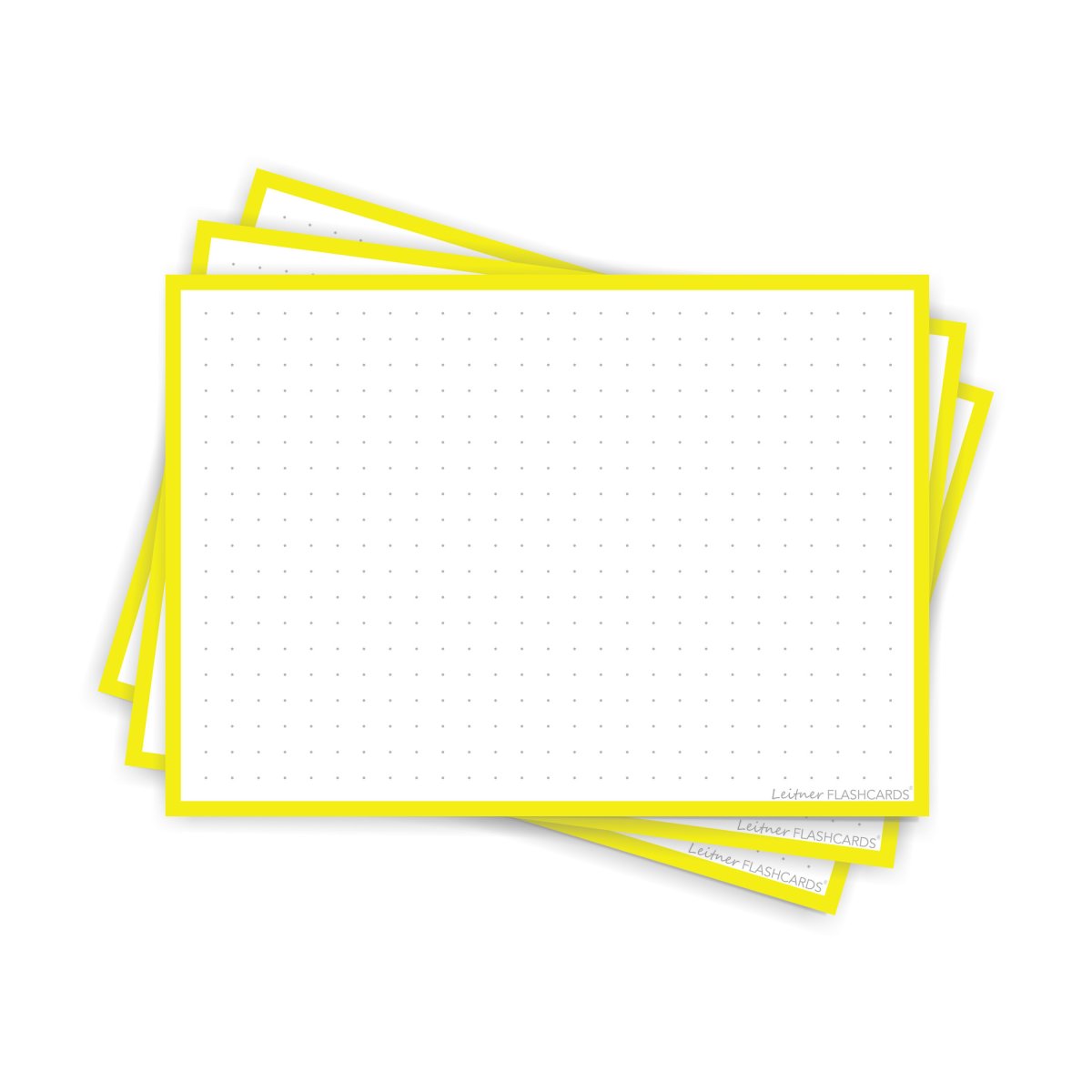 50 Flashcards Leitner A6 à points cadre jaune banane