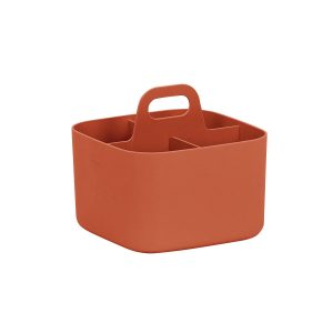 FORMA Organiseur de bureau porte-stylos 4 compartiments 16,5×16,5x15cm Terracotta