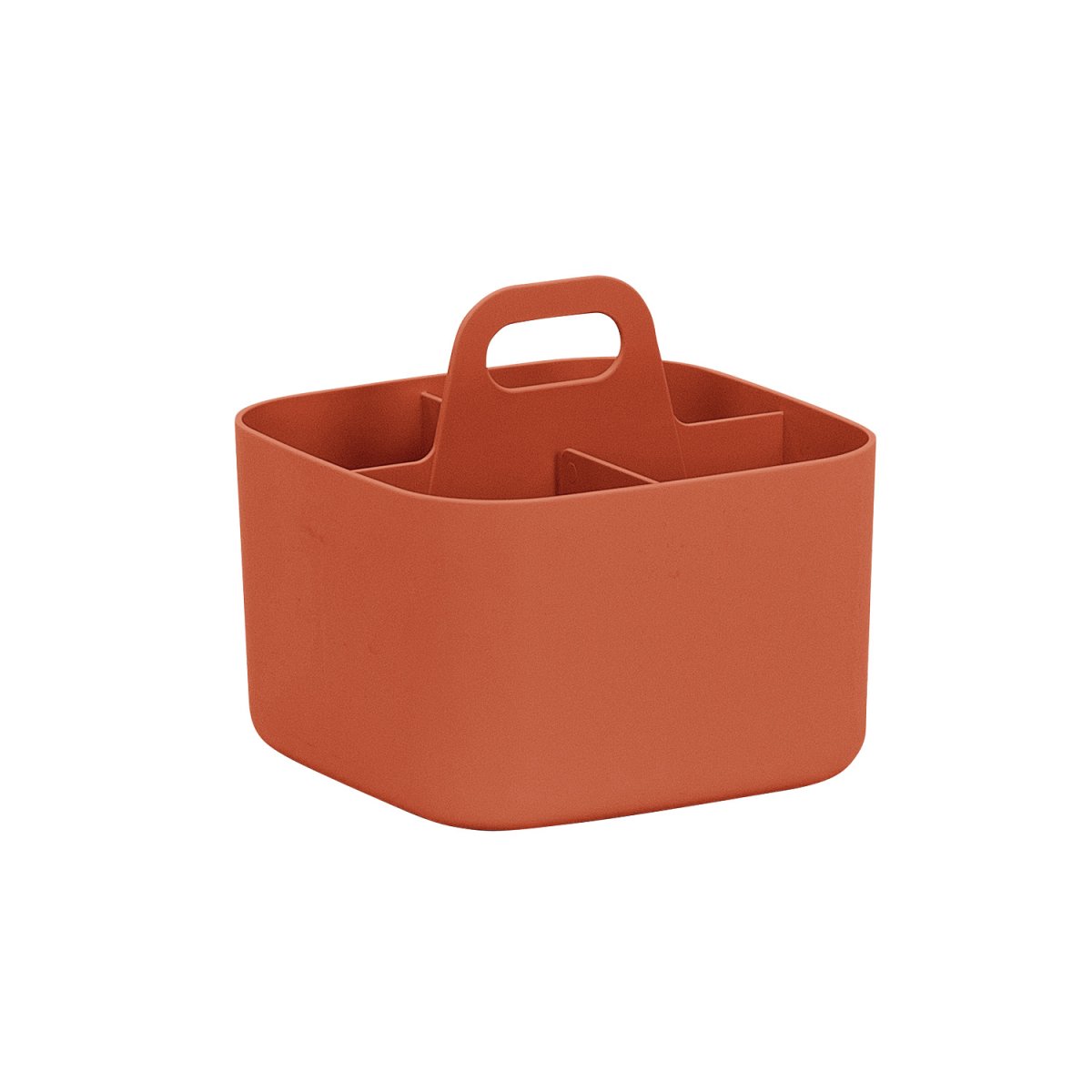 FORMA Organiseur de bureau porte-stylos 4 compartiments 16,5×16,5x15cm Terracotta – Image 2