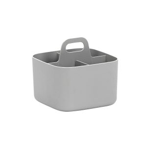 FORMA Organiseur de bureau porte-stylos 4 compartiments 16,5×16,5x15cm gris