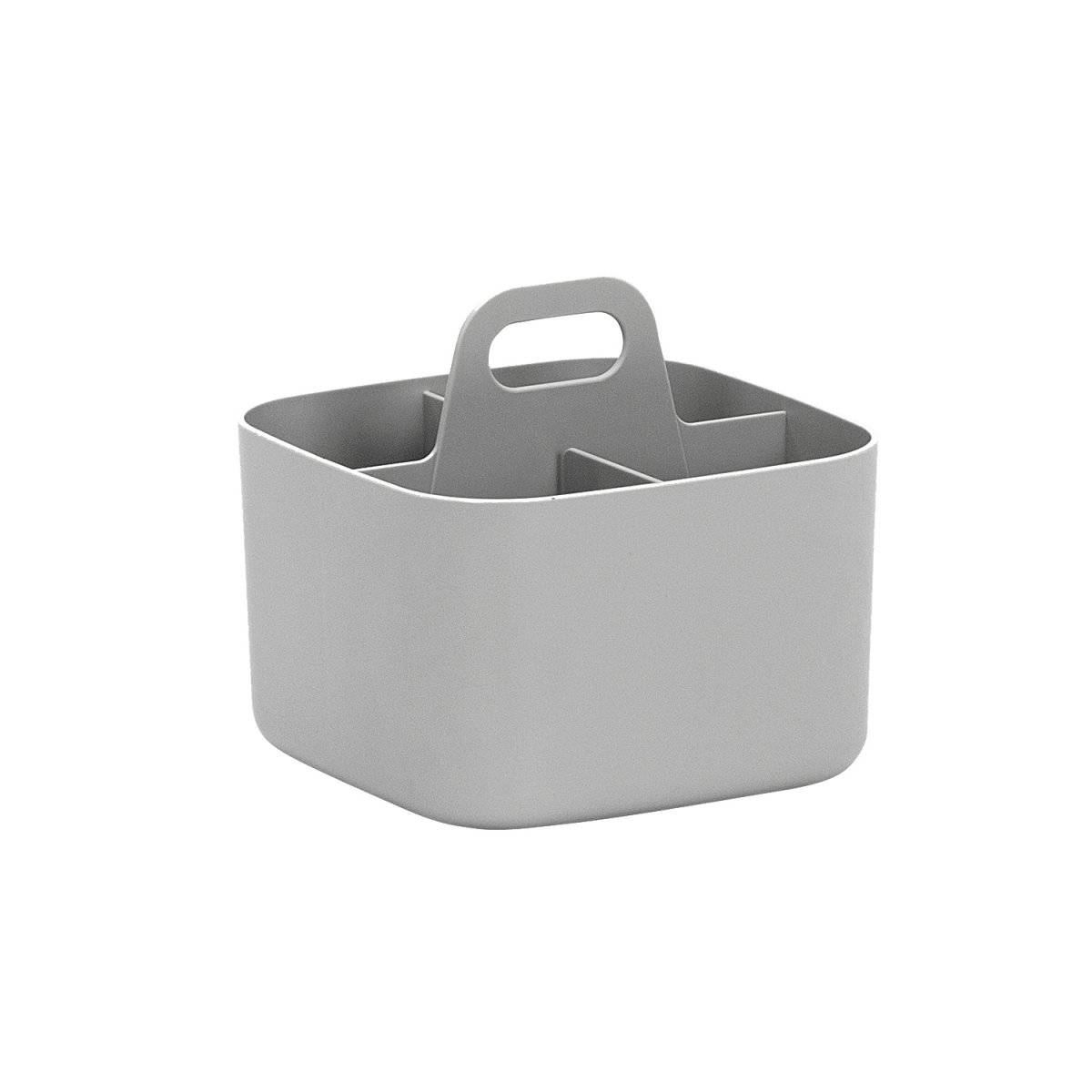 FORMA Organiseur de bureau porte-stylos 4 compartiments 16,5×16,5x15cm gris