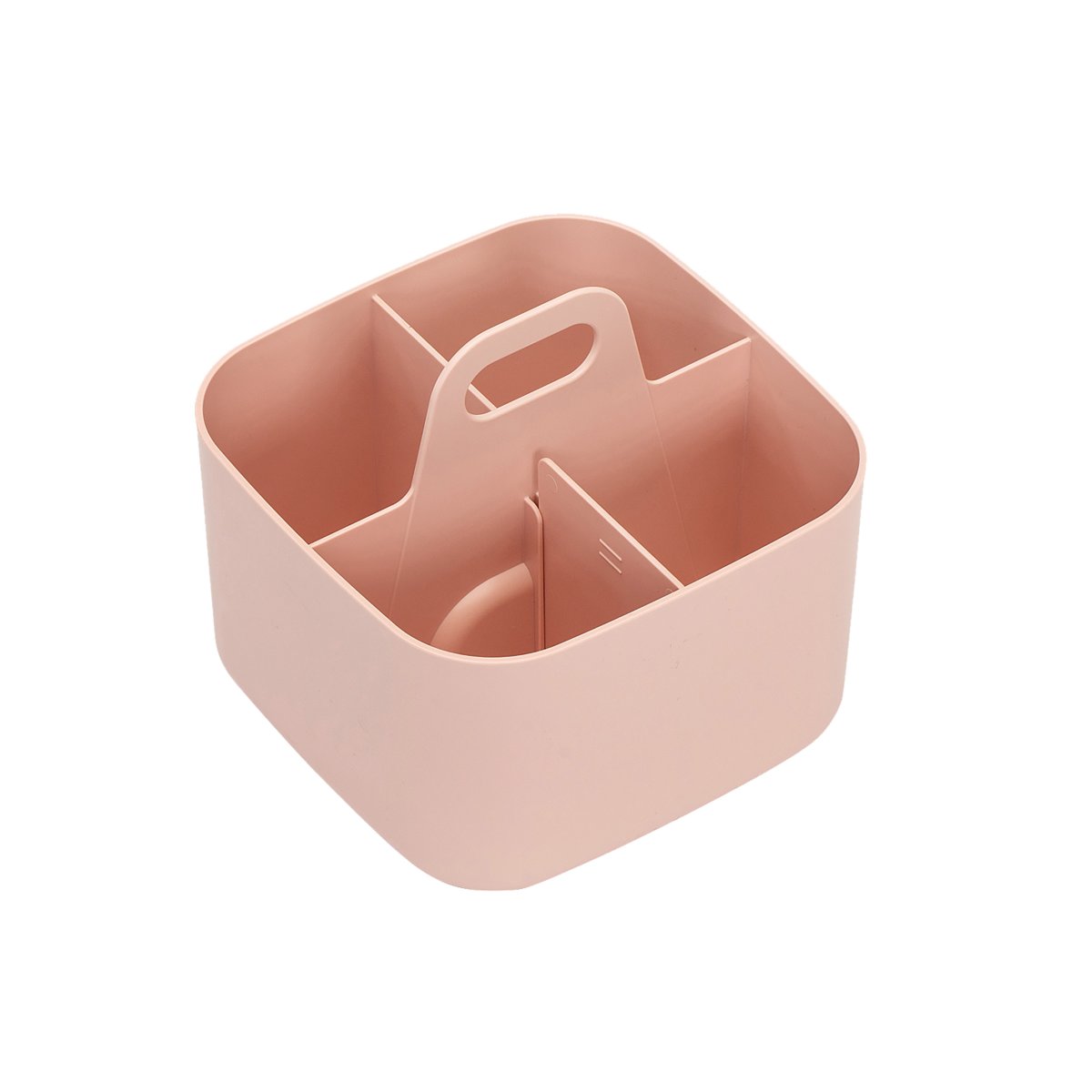 FORMA Organiseur de bureau porte-stylos 4 compartiments 16,5×16,5x15cm rose poudré – Image 3