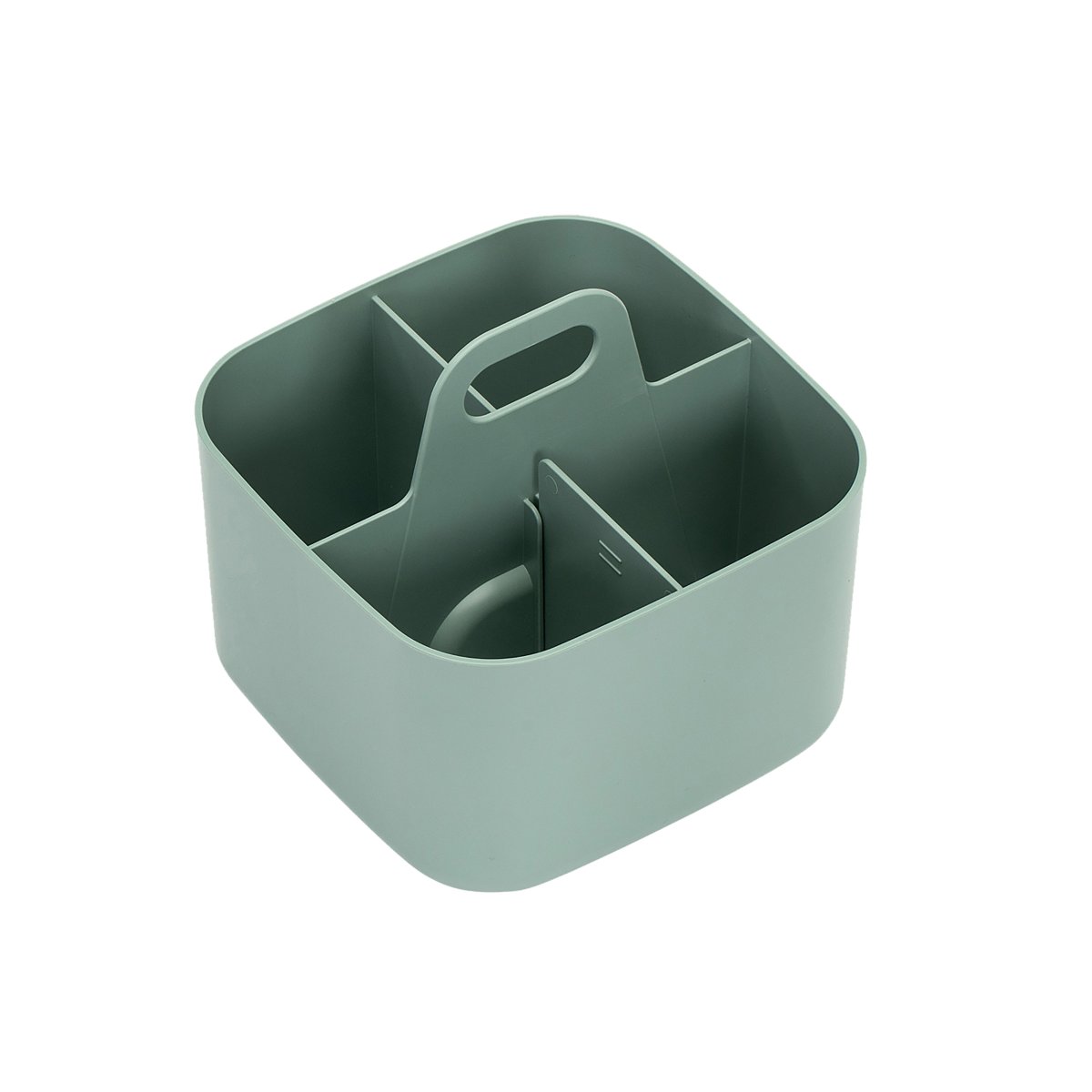 FORMA Organiseur de bureau porte-stylos 4 compartiments 16,5×16,5x15cm vert sauge – Image 3