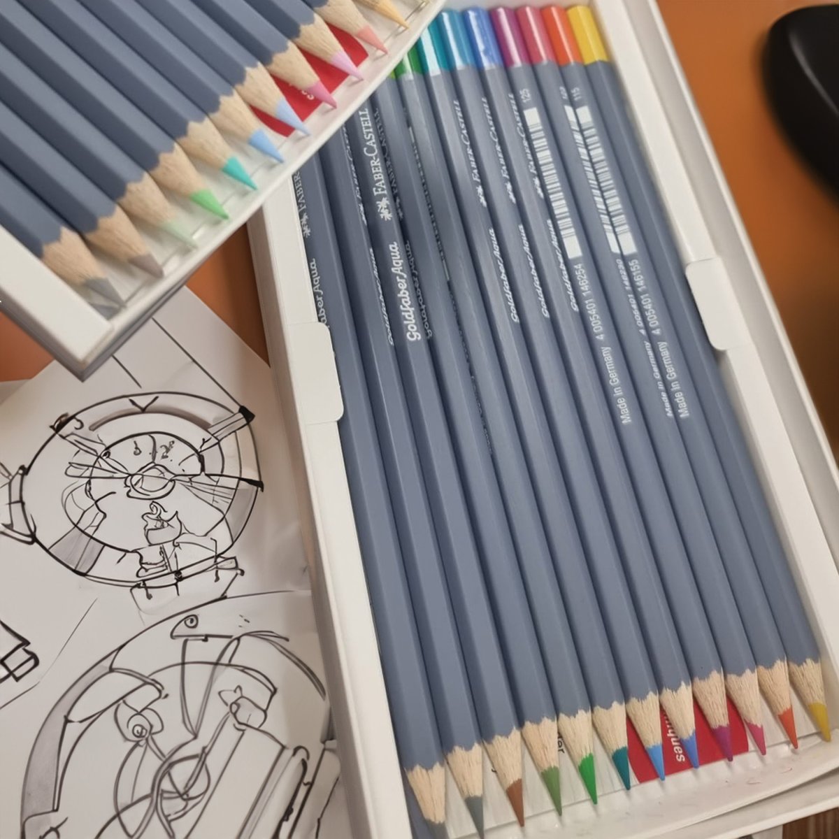 FABER CASTELL Goldfaber Aqua Crayons de couleur aquarellables x24 intenses + 12 pastel – Image 4