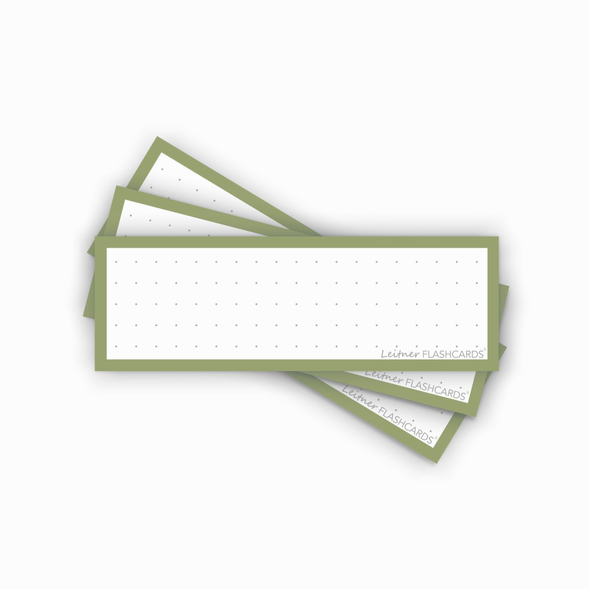 50 Flashcards Leitner Vocabulaire à points cadre vert olive