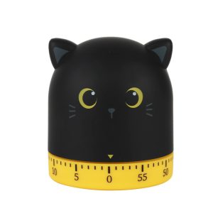 ITOTAL Minuteur mécanique Chat noir Cachou