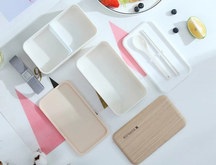 Bento Compartimentée Multi-étage Style Bois – Image 4