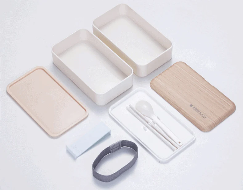 Bento Compartimentée Multi-étage Style Bois – Image 5