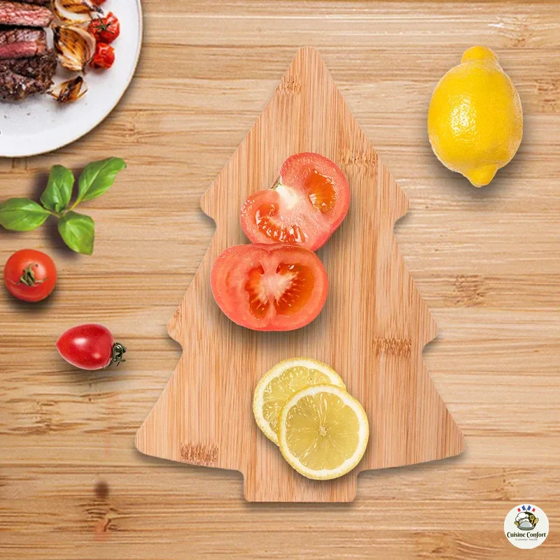 Planche à fromage en bambou en arbre de Noël – Image 5