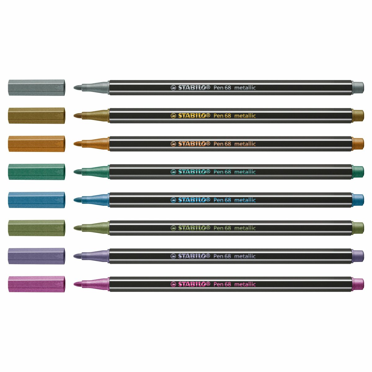 STABILO Pen 68 Feutres de dessin métallisés x8 et pochette – Image 4