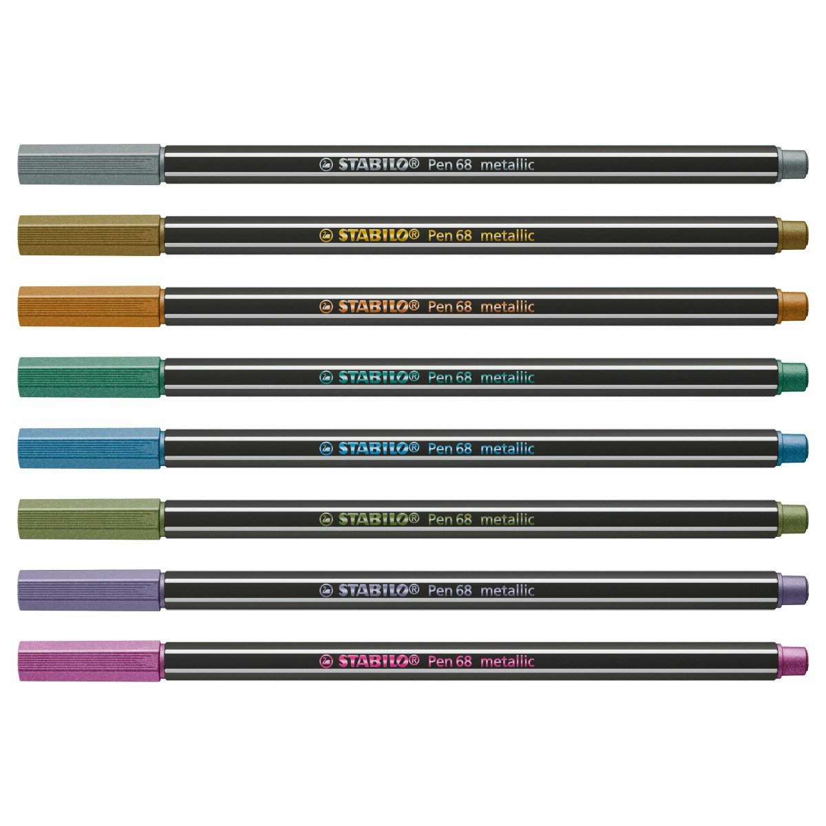 STABILO Pen 68 Feutres de dessin métallisés x8 et pochette – Image 3