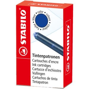 STABILO Cartouches d&rsquo;encre bleue effaçable x6