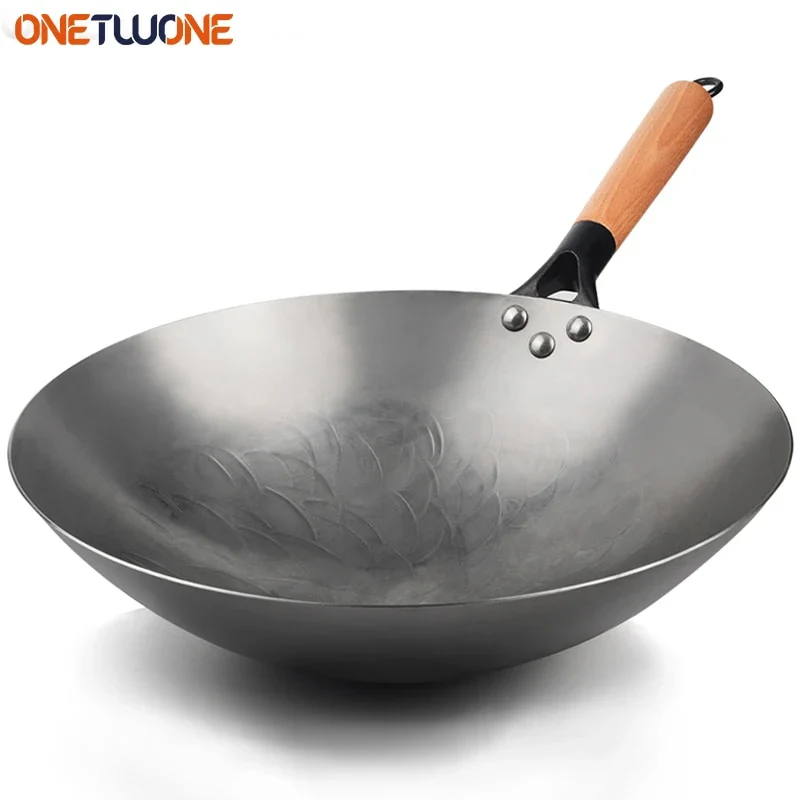 Wok 32cm en fer traditionnel antiadhésif – Image 2