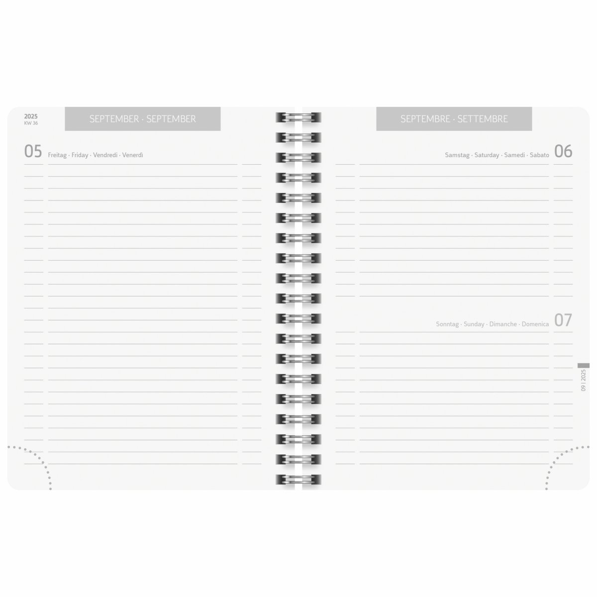 BRUNNEN Agenda scolaire journalier A6 2025-2026 ZenArt noir et blanc – Image 7